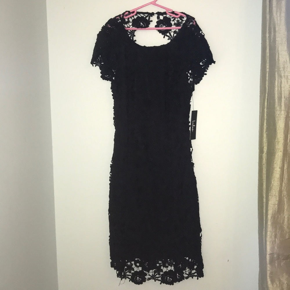 Black lace lulus dress with open back